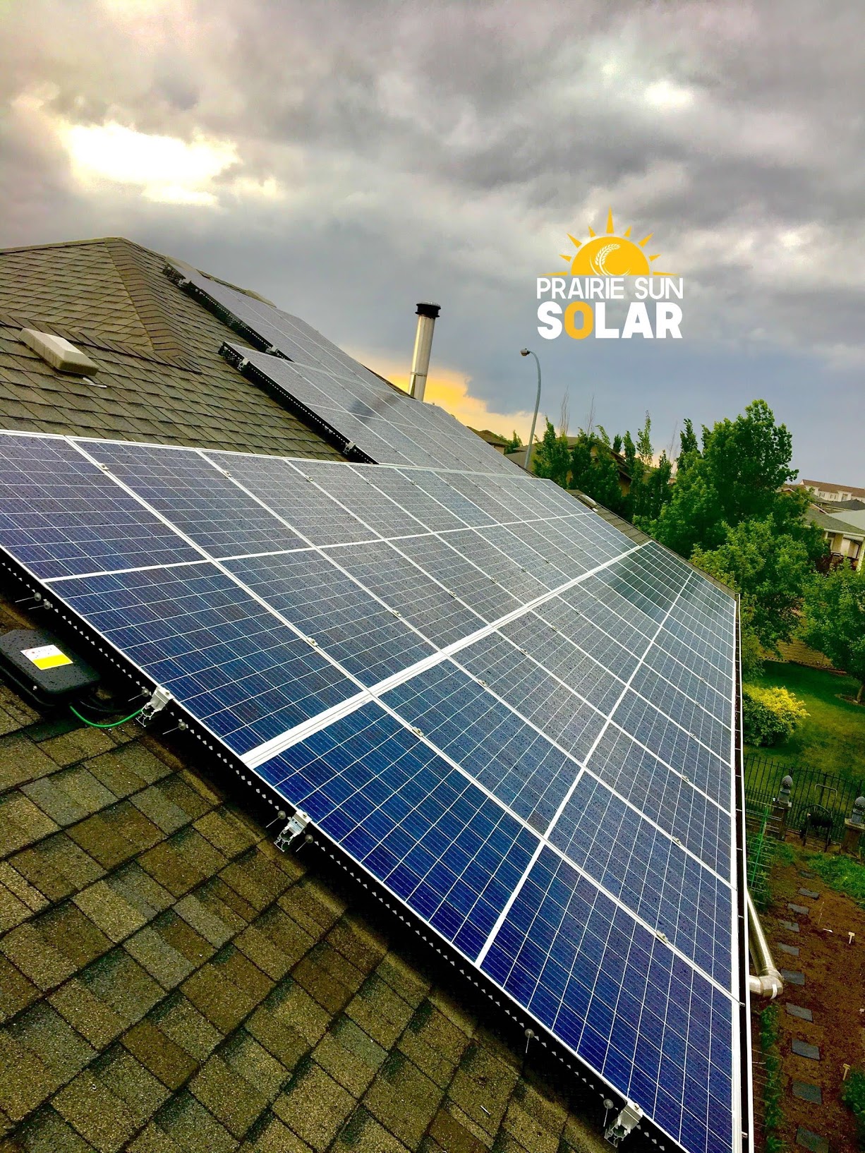 Completed solar panel installation on residential rooftop
